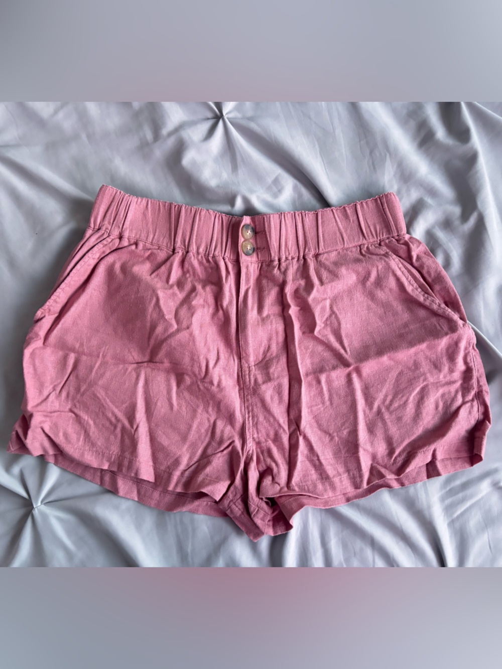 Forever 21 Pink High Waisted Elastic Shorts Size Large Womens